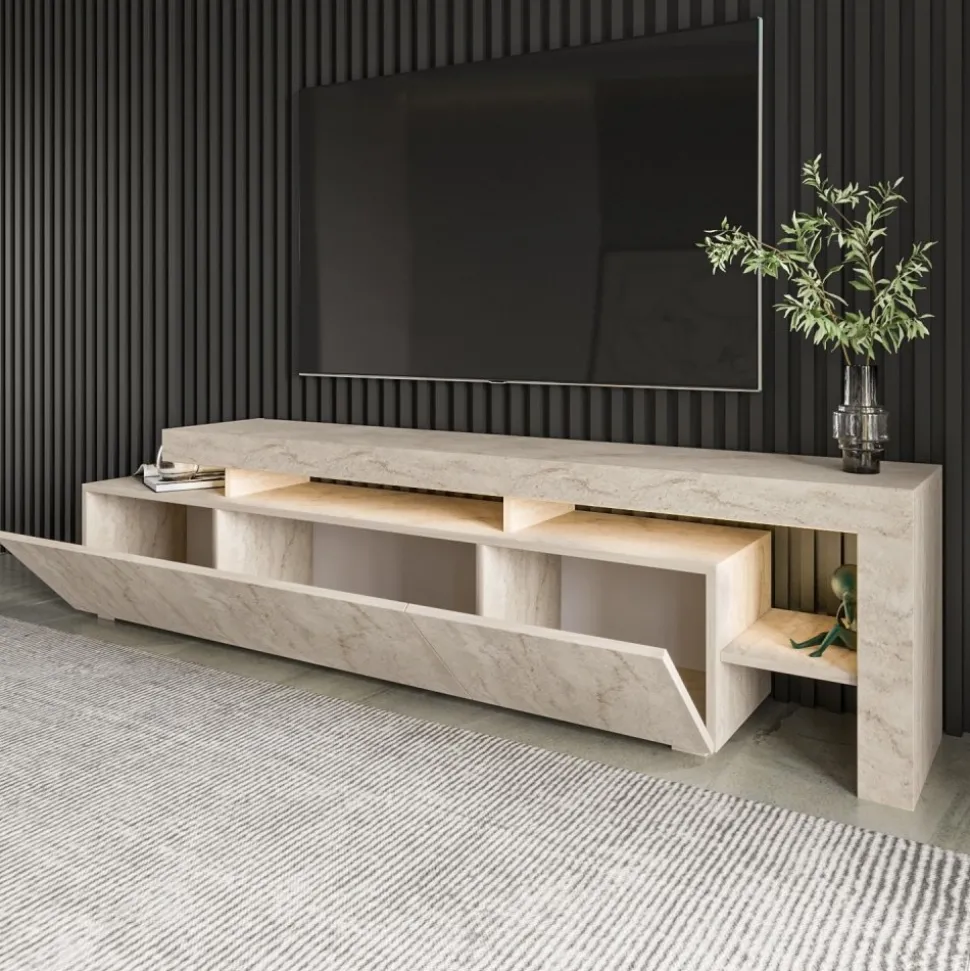 TV-bänk Beliz i travertin - 192 cm