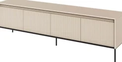 TV-bänk med LED - Beige/svart