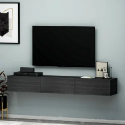 Tv-bänk svartbetsad 180 cm - Tero