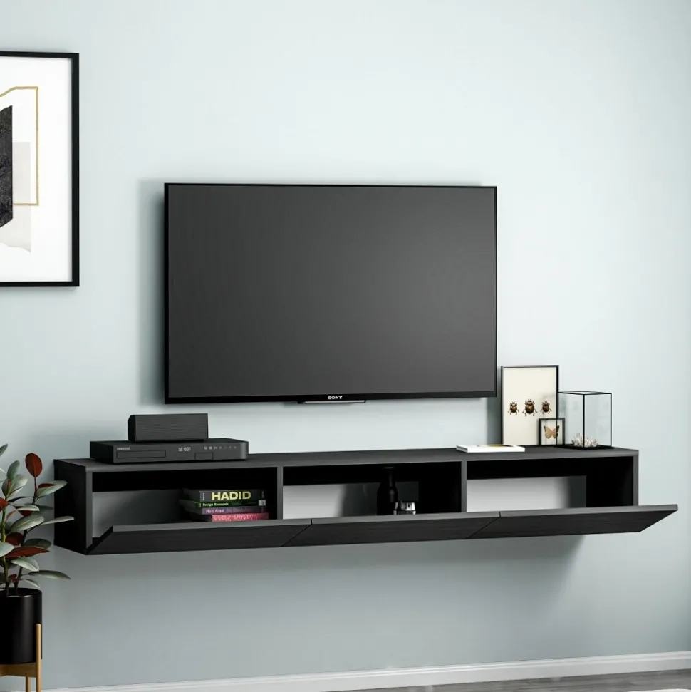 Tv-bänk svartbetsad 180 cm - Tero