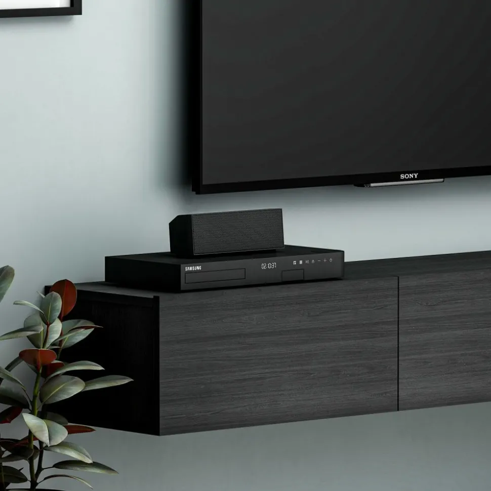 Tv-bänk svartbetsad 180 cm - Tero