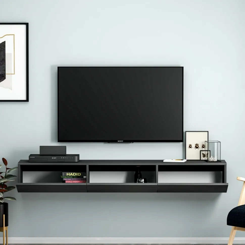 Tv-bänk svartbetsad 180 cm - Tero