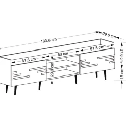 TV-bänk Vit 183,6 cm bred