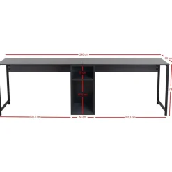 Twin skrivbord - Antracit/svart