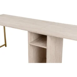 Twin skrivbord - Travertin/guld