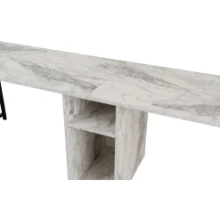 Twin skrivbord - Vit marmor/svart