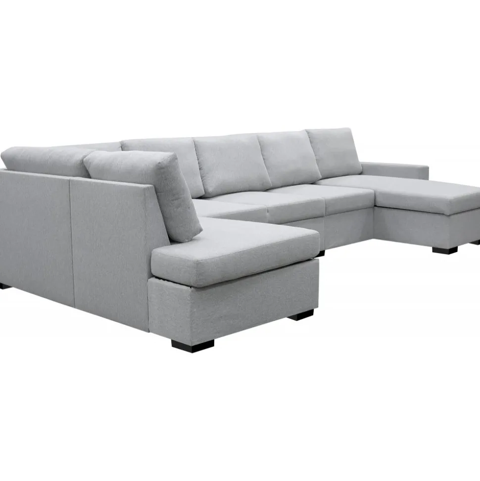 U-soffa med förvaring 367 cm grå