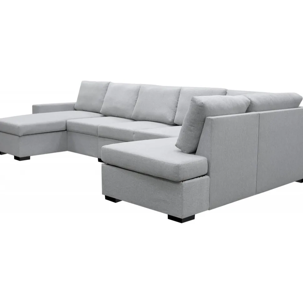 U-soffa med förvaring 367 cm grå