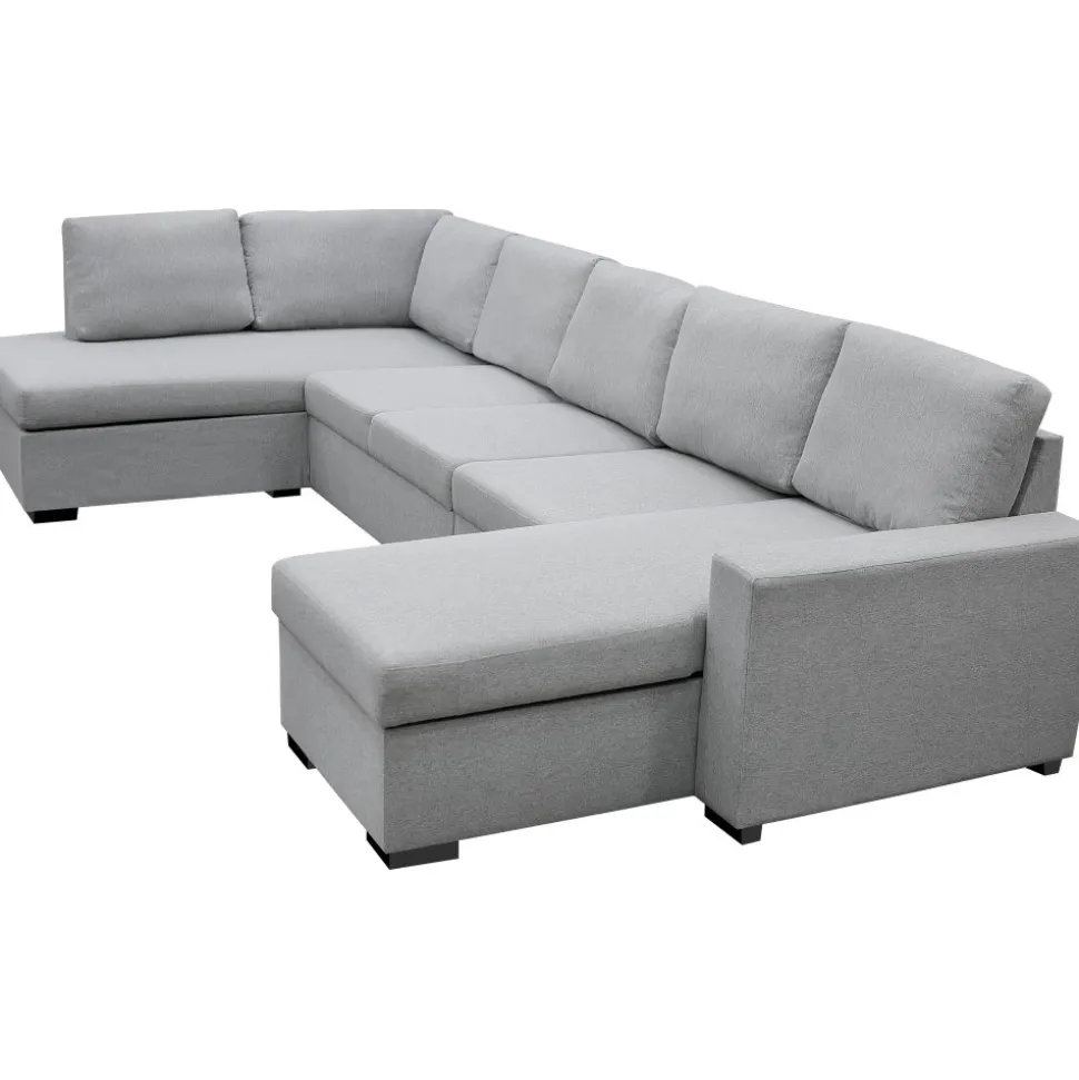 U-soffa med förvaring 367 cm grå