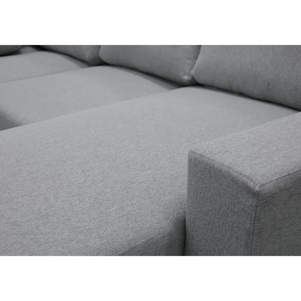 U-soffa med förvaring 367 cm grå