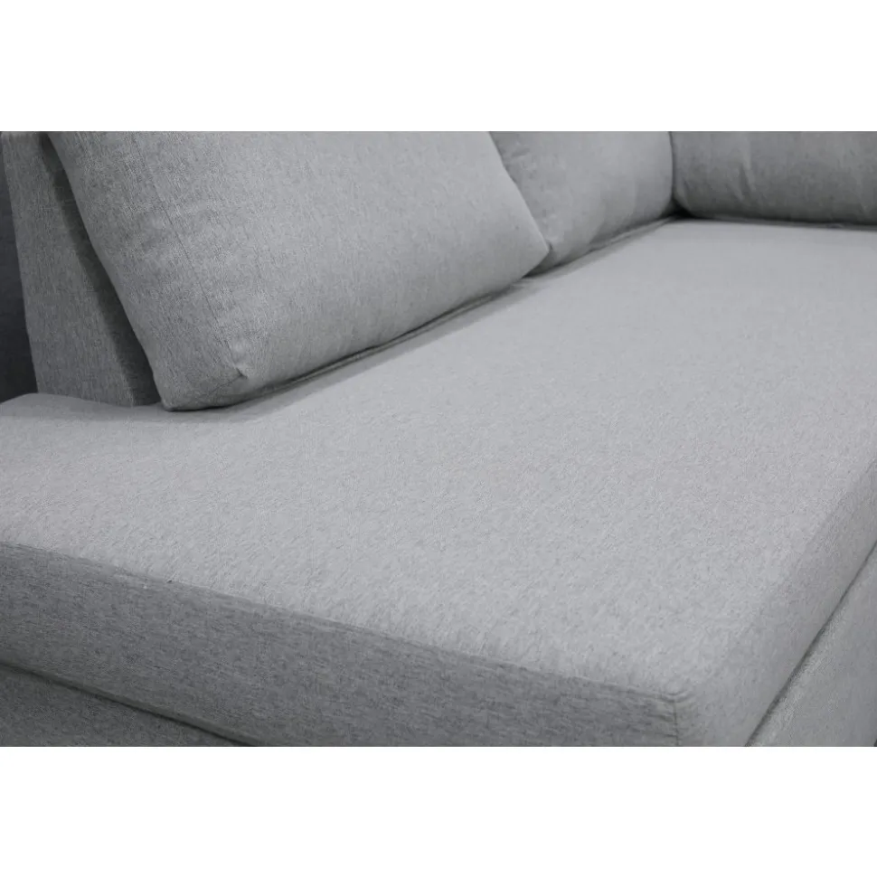 U-soffa med förvaring 367 cm grå + Textilrengöring för möbler