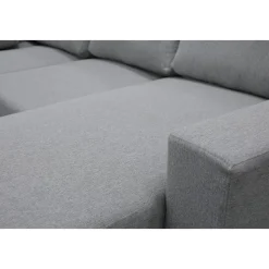 U-soffa med förvaring 367 cm grå + Textilrengöring för möbler