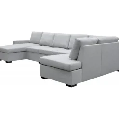 U-soffa med förvaring 367 cm grå + Fläckborttagare för möbler