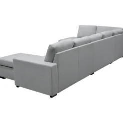 U-soffa med förvaring 367 cm grå + Fläckborttagare för möbler