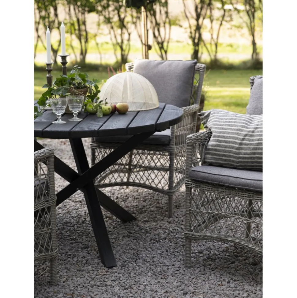 Utebord Ø112 cm svartlaserad - Scottsdale + Rengöringsmedel för utemöbler