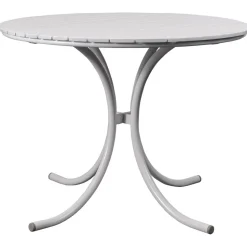 Utebord Ø130 cm vit - Holmsund + Rengöringsmedel för utemöbler