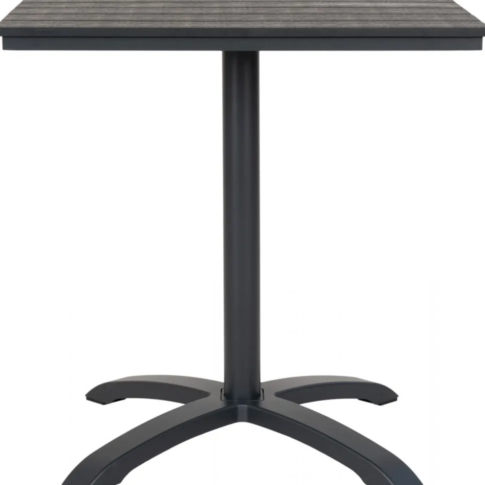 Utebord 70 x 70 cm - Grå/svart + Textilskydd för utemöbler