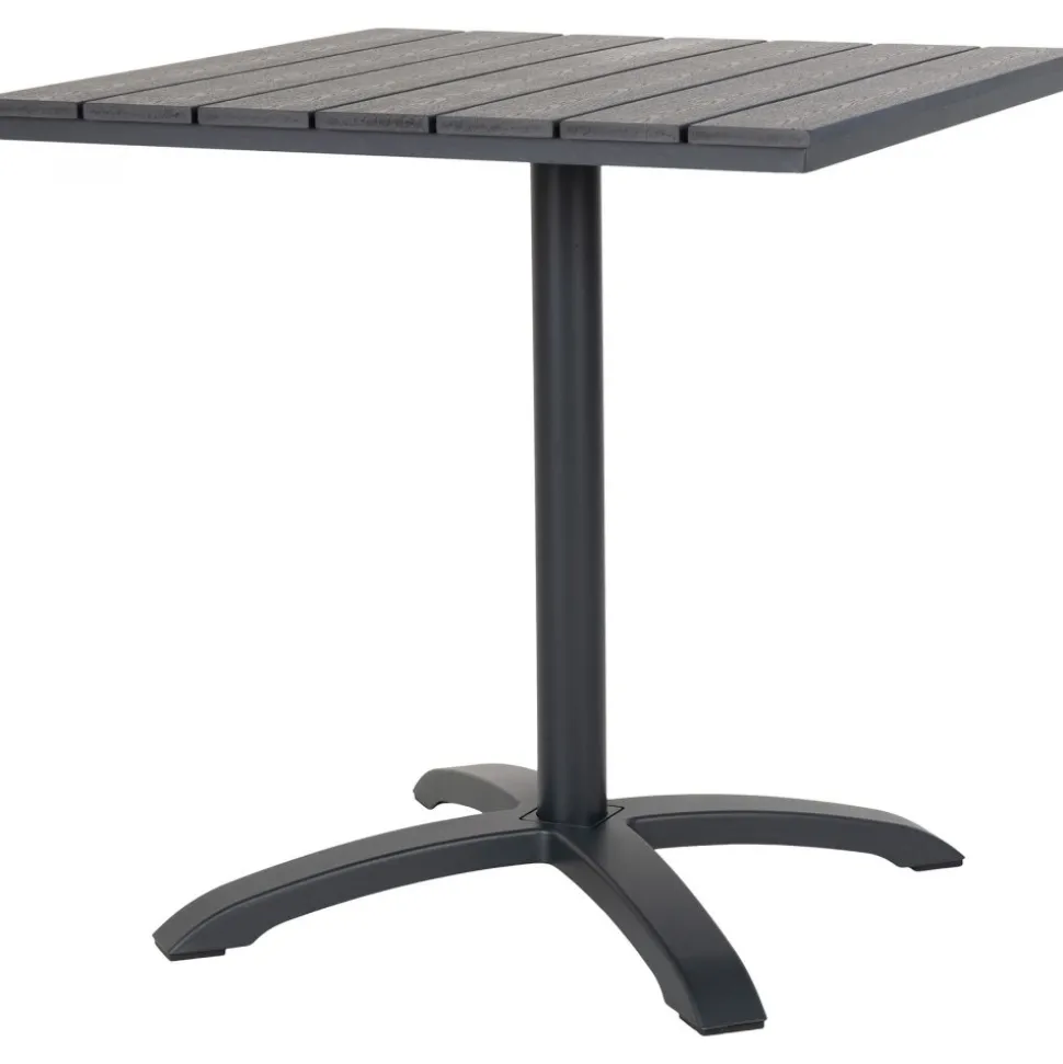 Utebord 70 x 70 cm - Grå/svart + Textilskydd för utemöbler