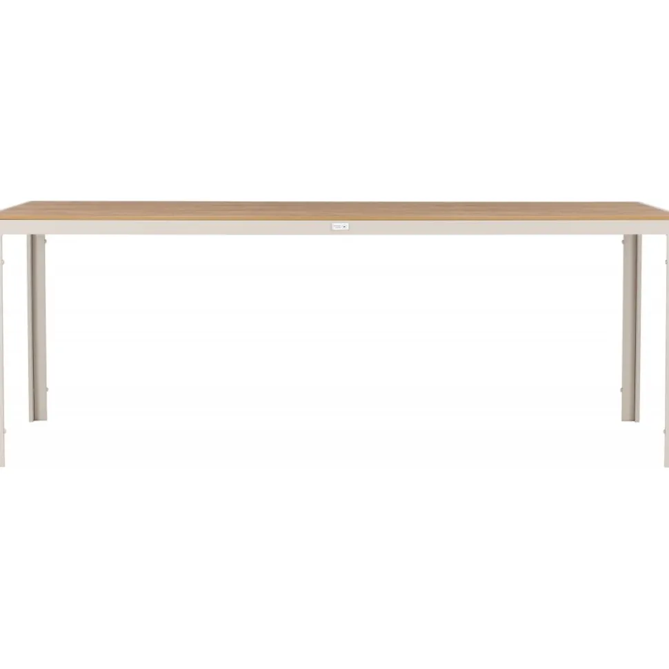 Utebord 205 x 90 cm beige / Teaklook - Copacabana + Textilskydd för utemöbler