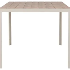 Utebord 205 x 90 cm beige / Teaklook - Copacabana + Textilskydd för utemöbler