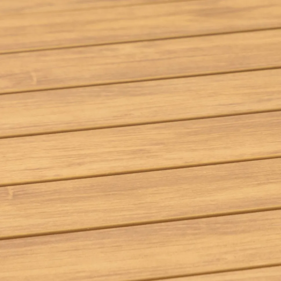 Utebord 205 x 90 cm beige / Teaklook - Copacabana + Textilskydd för utemöbler