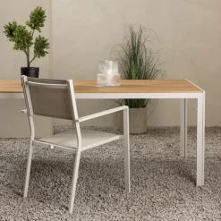 Utebord 205 x 90 cm beige / Teaklook - Copacabana