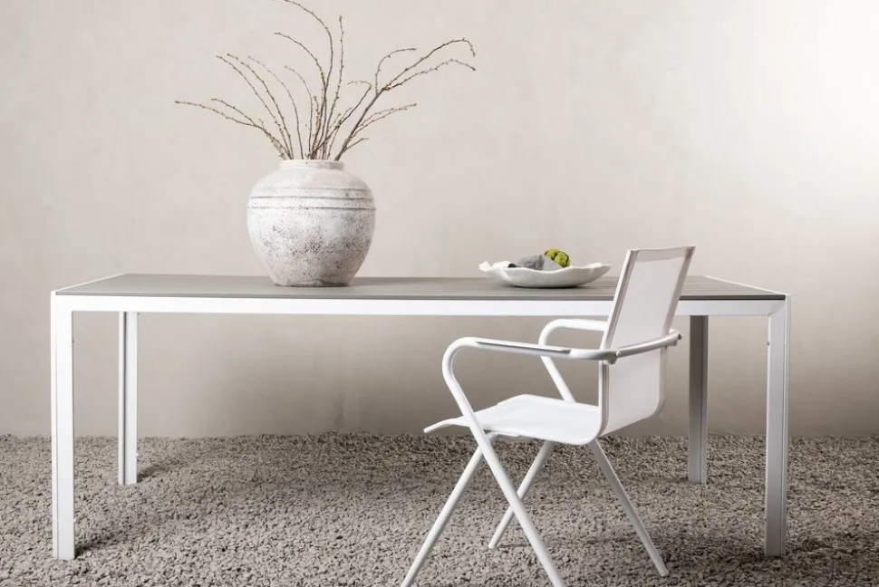 Utebord 205 x 90 cm grå / vit - Copacabana