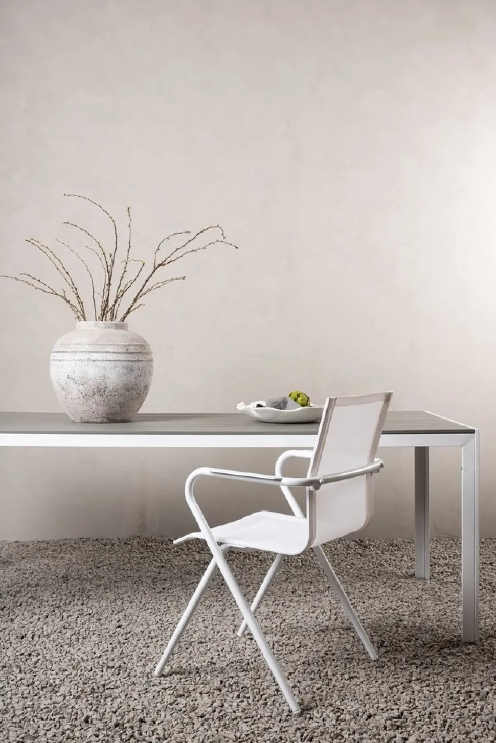 Utebord 205 x 90 cm grå / vit - Copacabana