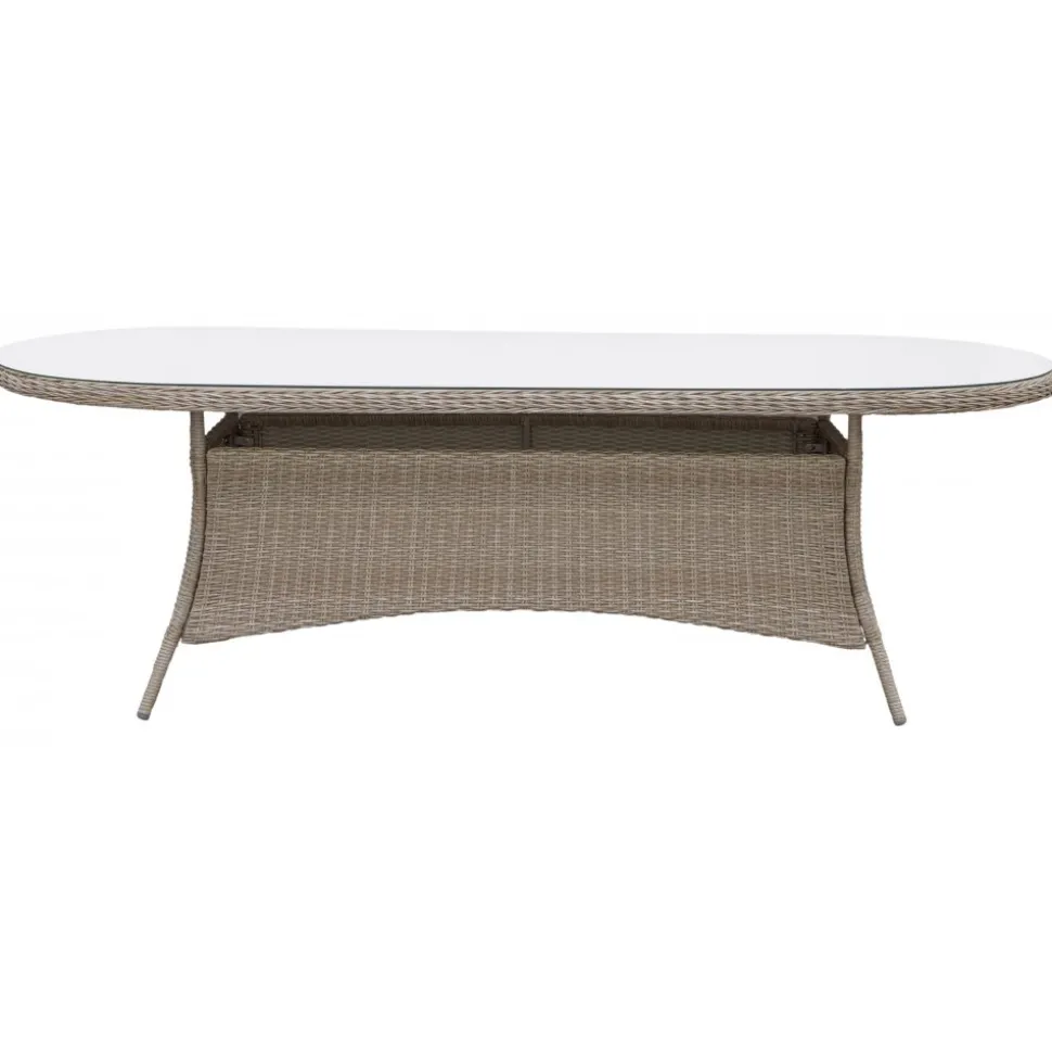 Utebord ovalt 230x100 cm - Natur + Rengöringsmedel för utemöbler