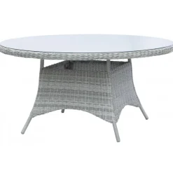 Utebord runt grå rotting - Jacksonville + Rengöringsmedel för utemöbler