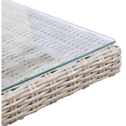 Utebord 200x100 cm rotting - Hampton + Textilskydd för utemöbler