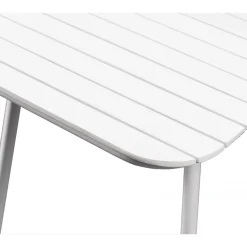 Utebord 180x80 cm vit - Holmsund + Textilskydd för utemöbler