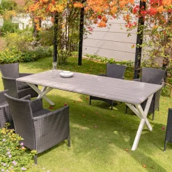 Utebord 220x100 cm Vit/grå - Oxford