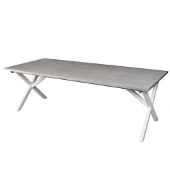 Utebord 220x100 cm Vit/grå - Oxford + Fläckborttagare för möbler