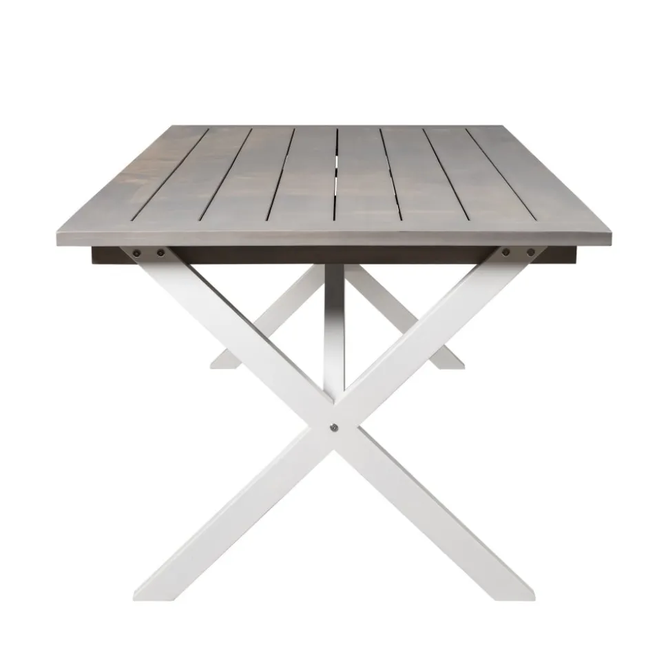 Utebord 220x100 cm Vit/grå - Oxford + Fläckborttagare för möbler