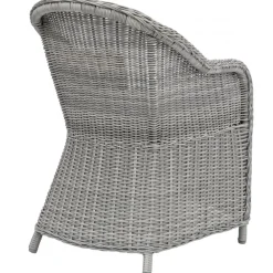 Utefåtölj grå rotting med dyna - Mercury