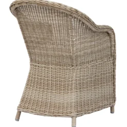 Utefåtölj i beige rotting - Mercury + Textilrengöring för möbler