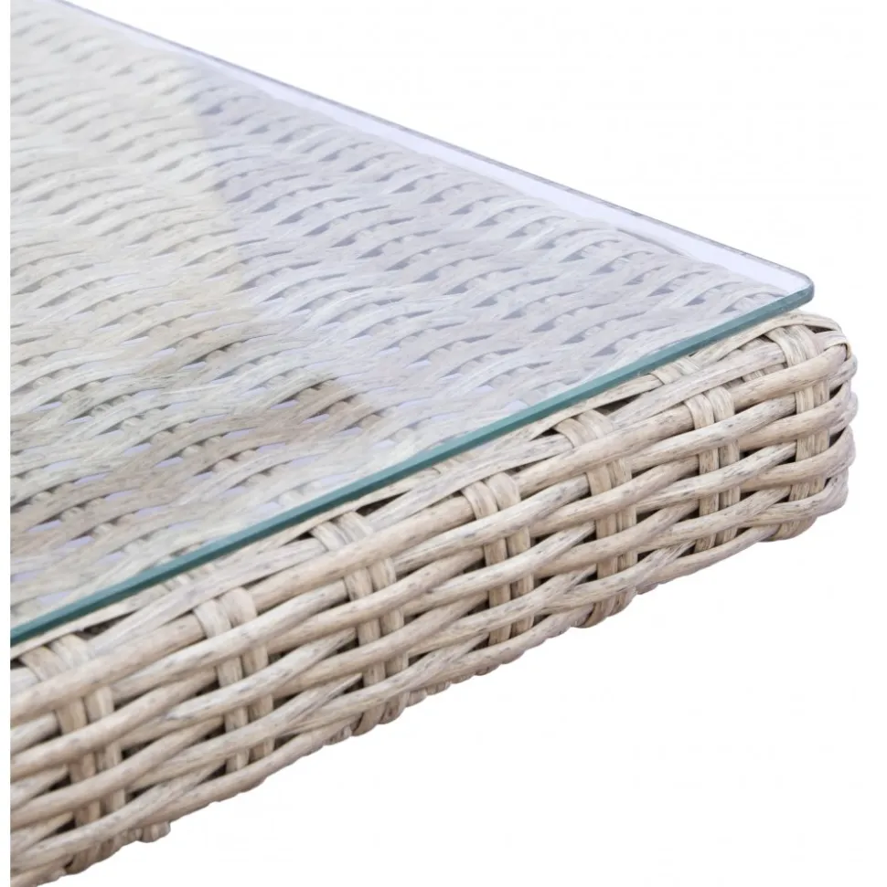 Utegrupp: 6 stolar och bord 200 x 100 cm rotting - Hampton/Mercury