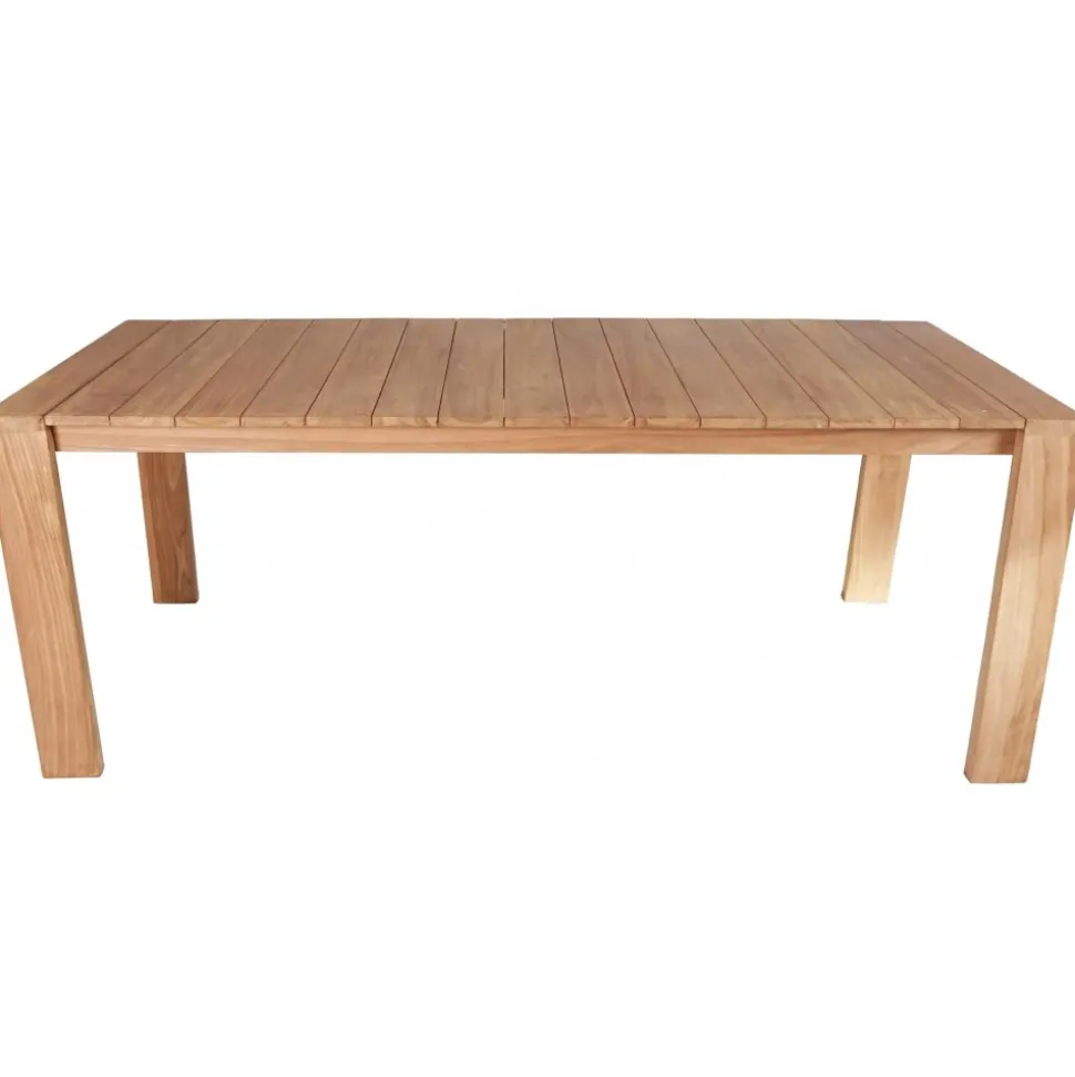 Utegrupp: 6 stolar och matbord 210 x 90 cm teak - Saltö