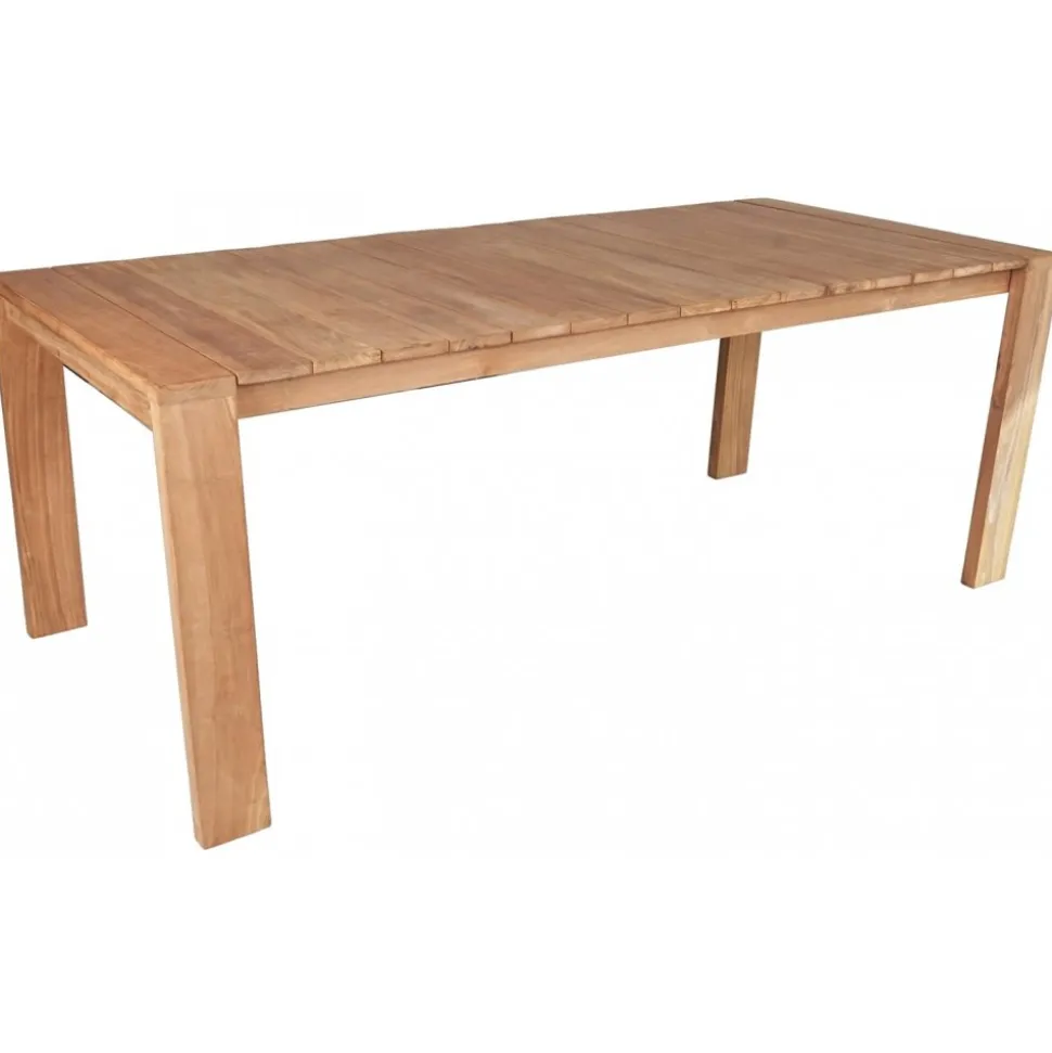 Utegrupp: 6 stolar och matbord 210 x 90 cm teak - Saltö
