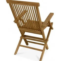 Utegrupp: 6 stolar och matbord 210 x 90 cm teak - Saltö