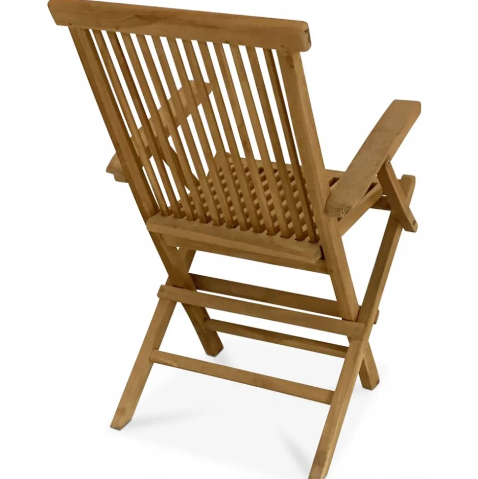 Utegrupp: 6 stolar och matbord 210 x 90 cm teak - Saltö