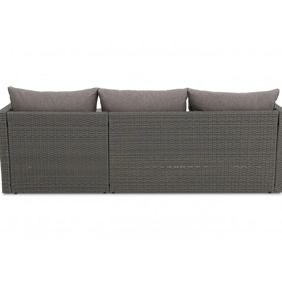 Utegrupp; divansoffa med bord i grå rotting + Textilrengöring för möbler