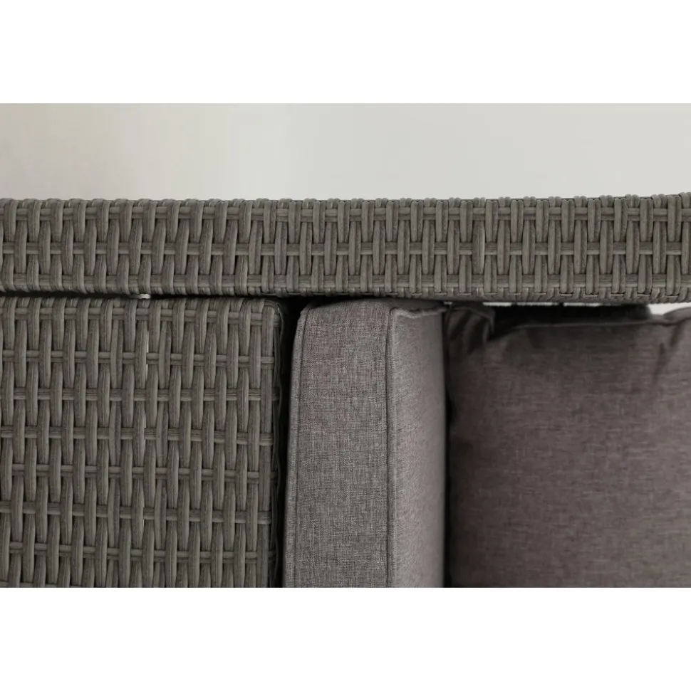 Utegrupp; divansoffa med bord i grå rotting + Textilrengöring för möbler