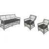 Utegrupp i konstrotting 3-sits soffa inklusive 2 st fåtöljer + Textilskydd för utemöbler