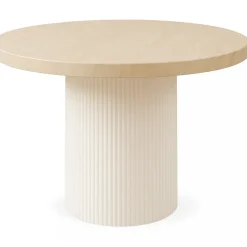 Utematbord runt Ø122 cm travertin + Textilskydd för utemöbler