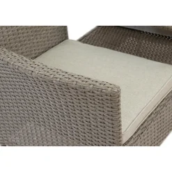 Utesoffa / Duosoffa i beige rotting + Textilskydd för utemöbler