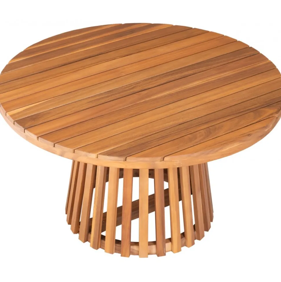 Utesoffbord i akasia Ø80 cm + Rengöringsmedel för utemöbler