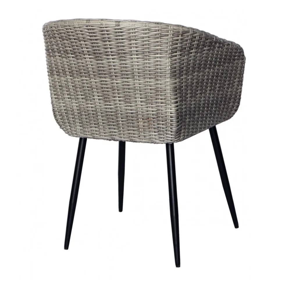 Utestol grå med dyna rotting