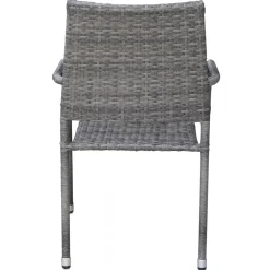 Utestol grå rotting stapelbar + Textilskydd för utemöbler
